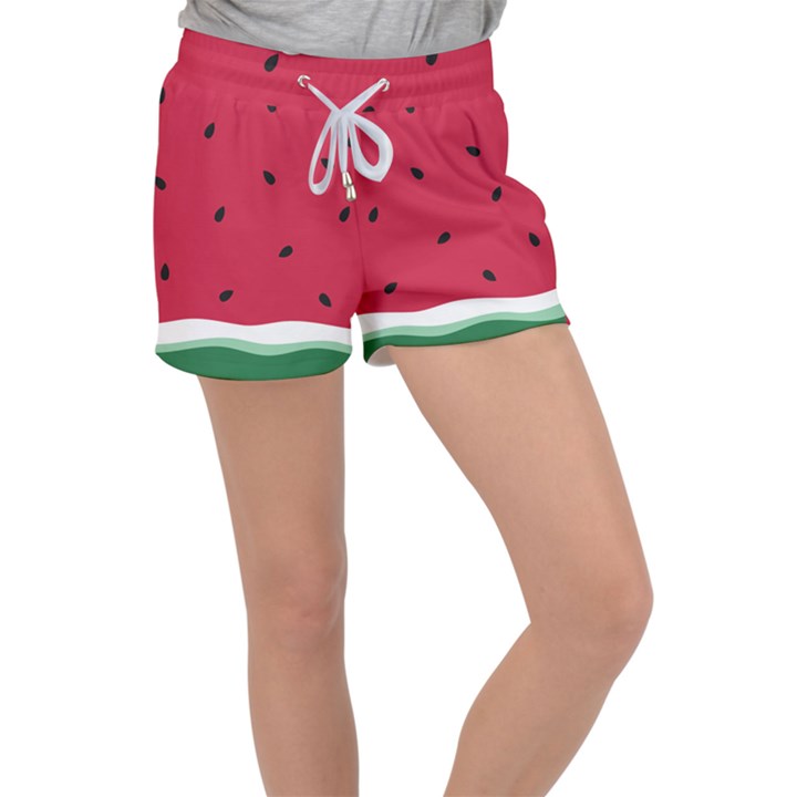 Minimalist Summer Watermelon Wallpaper Women s Velour Lounge Shorts