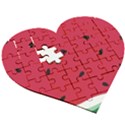 Minimalist Summer Watermelon Wallpaper Wooden Puzzle Heart View3