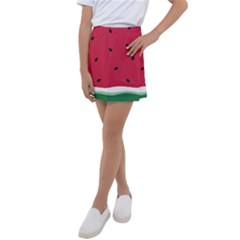 Minimalist Summer Watermelon Wallpaper Kids  Tennis Skirt by Pakjumat