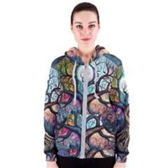 Tree Colourful Women s Zipper Hoodie