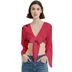 Minimalist Summer Watermelon Wallpaper Trumpet Sleeve Cropped Top