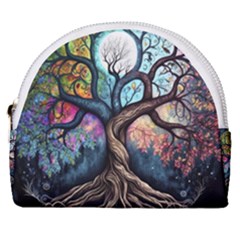 Tree Colourful Horseshoe Style Canvas Pouch by Pakjumat