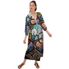 Tree Colourful Grecian Style  Maxi Dress by Pakjumat