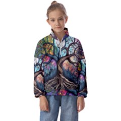 Tree Colourful Kids  Half Zip Hoodie