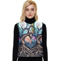 Tree Colourful Women s Button Up Puffer Vest