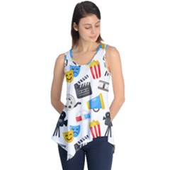 Cinema Icons Pattern Seamless Signs Symbols Collection Icon Sleeveless Tunic by Pakjumat