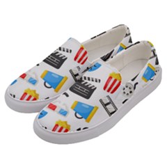 Cinema Icons Pattern Seamless Signs Symbols Collection Icon Men s Canvas Slip Ons by Pakjumat