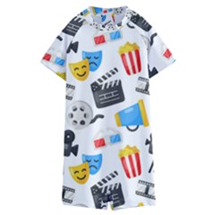 Cinema Icons Pattern Seamless Signs Symbols Collection Icon Kids  Boyleg Half Suit Swimwear by Pakjumat