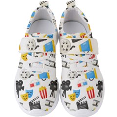 Cinema Icons Pattern Seamless Signs Symbols Collection Icon Men s Velcro Strap Shoes by Pakjumat