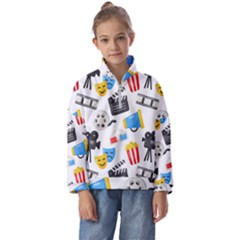 Cinema Icons Pattern Seamless Signs Symbols Collection Icon Kids  Half Zip Hoodie