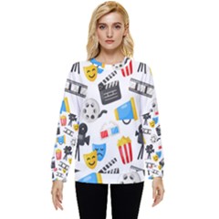 Cinema Icons Pattern Seamless Signs Symbols Collection Icon Hidden Pocket Sweatshirt