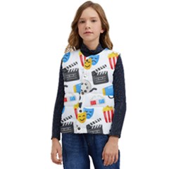 Cinema Icons Pattern Seamless Signs Symbols Collection Icon Kid s Button Up Puffer Vest	