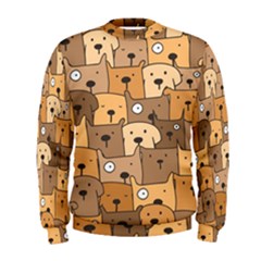 Cute Dog Seamless Pattern Background Men s Sweatshirt