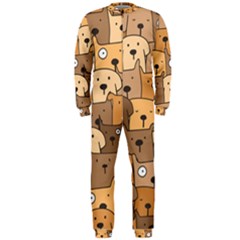 Cute Dog Seamless Pattern Background Onepiece Jumpsuit (men)