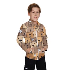 Cute Dog Seamless Pattern Background Kids  Windbreaker