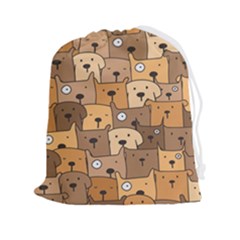 Cute Dog Seamless Pattern Background Drawstring Pouch (2xl) by Pakjumat