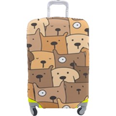 Cute Dog Seamless Pattern Background Luggage Cover (large) by Pakjumat