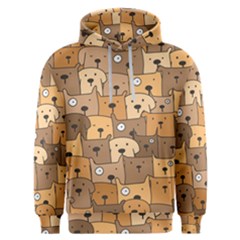 Cute Dog Seamless Pattern Background Men s Overhead Hoodie