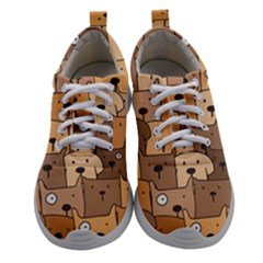 Cute Dog Seamless Pattern Background Women Athletic Shoes by Pakjumat