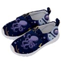 Marine Seamless Pattern Thin Line Memphis Style Kids  Velcro No Lace Shoes View2