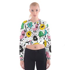 Funny Monster Pattern Cropped Sweatshirt