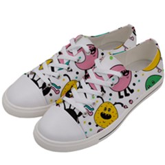 Funny Monster Pattern Men s Low Top Canvas Sneakers by Pakjumat