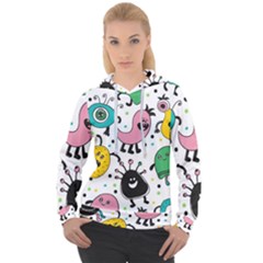 Funny Monster Pattern Women s Overhead Hoodie