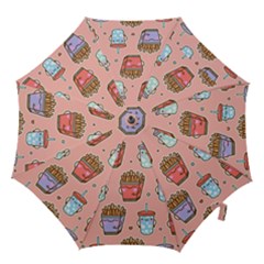 Cute Kawaii Food Seamless Pattern Hook Handle Umbrellas (large) by Pakjumat