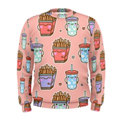 Cute Kawaii Food Seamless Pattern Men s Sweatshirt