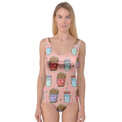 Cute Kawaii Food Seamless Pattern Princess Tank Leotard  by Pakjumat