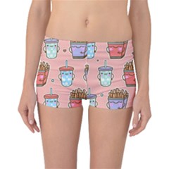 Cute Kawaii Food Seamless Pattern Boyleg Bikini Bottoms by Pakjumat