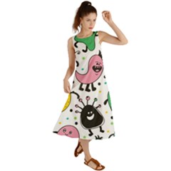 Funny Monster Pattern Summer Maxi Dress by Pakjumat