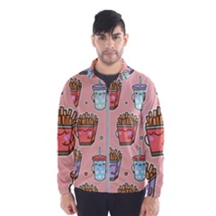 Cute Kawaii Food Seamless Pattern Men s Windbreaker