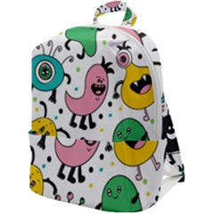 Funny Monster Pattern Zip Up Backpack