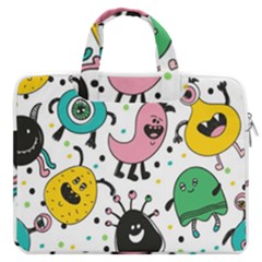 Funny Monster Pattern Macbook Pro 16  Double Pocket Laptop Bag  by Pakjumat