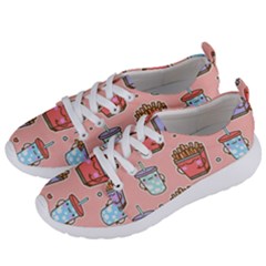 Cute Kawaii Food Seamless Pattern Women s Lightweight Sports Shoes by Pakjumat