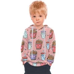 Cute Kawaii Food Seamless Pattern Kids  Overhead Hoodie