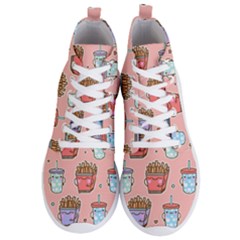 Cute Kawaii Food Seamless Pattern Men s Lightweight High Top Sneakers by Pakjumat