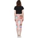 Cute Kawaii Food Seamless Pattern Inside Out Lightweight Velour Capri Leggings  View4