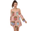 Cute Kawaii Food Seamless Pattern Boho Dress View1