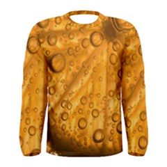 Lime Water Bubbles Macro Light Detail Background Men s Long Sleeve T-shirt