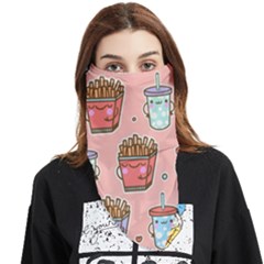 Cute Kawaii Food Seamless Pattern Face Covering Bandana (triangle) by Pakjumat