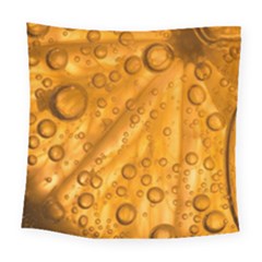 Lime Water Bubbles Macro Light Detail Background Square Tapestry (large)