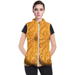 Lime Water Bubbles Macro Light Detail Background Women s Puffer Vest