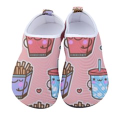 Cute Kawaii Food Seamless Pattern Kids  Sock-style Water Shoes by Pakjumat