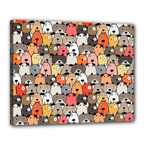 Cute Dog Seamless Pattern Background Canvas 20  X 16  (stretched) by Pakjumat