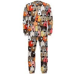 Cute Dog Seamless Pattern Background Onepiece Jumpsuit (men)