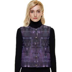 Geometric Art Digital Art Background Women s Button Up Puffer Vest