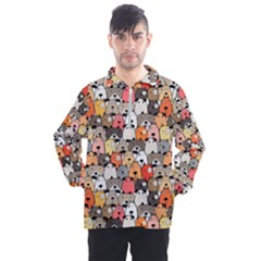 Cute Dog Seamless Pattern Background Men s Half Zip Pullover