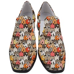 Cute Dog Seamless Pattern Background Women Slip On Heel Loafers by Pakjumat